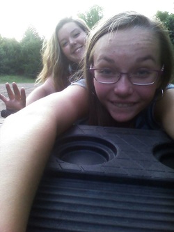 My best friend Heidi and I 4-wheeling for the first time